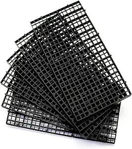 A picture of a Alegi Aquarium Fish Tank Divider Plastic Egg Crate Aquarium Filter Bottom Tray Plastic Grid (s 6pcs Black)